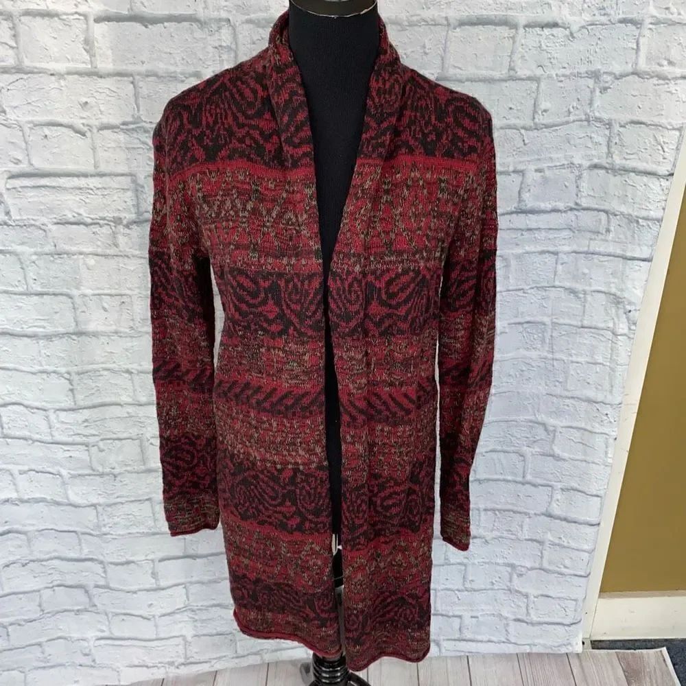 Forever 21 100% cotton open front long multicolor cardigan sz S women